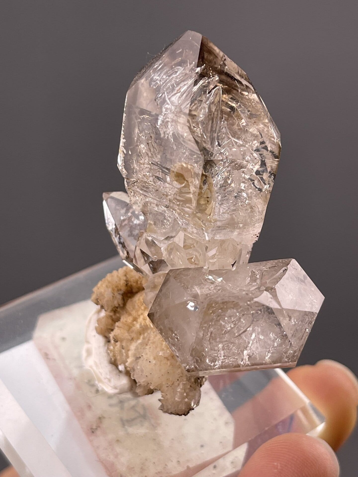 Angled view of Namibia quartz cluster showing natural formation