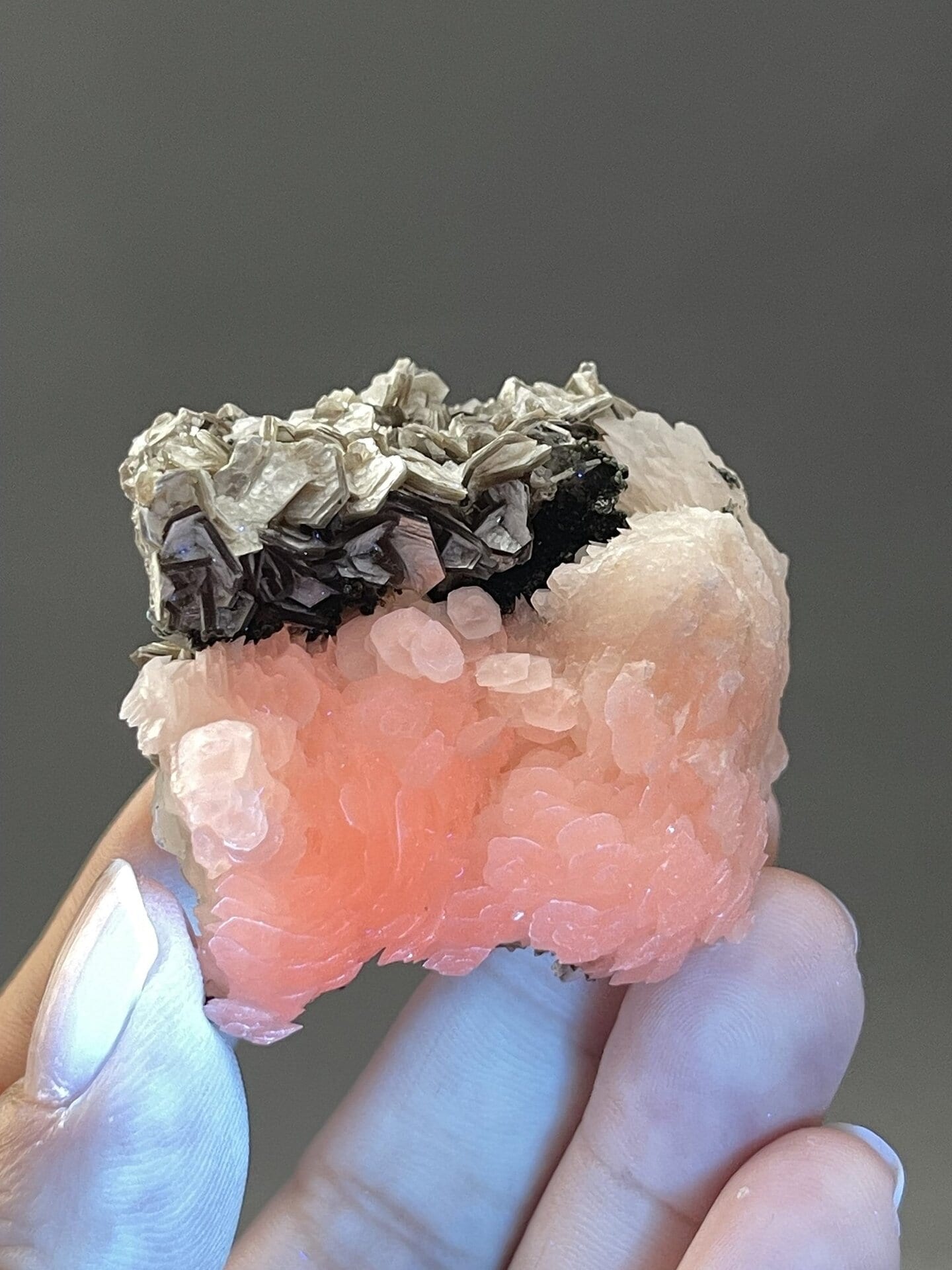 Calcite Crystal Specimen from Xuebaoding Mountain, China – close-up of crystal surface