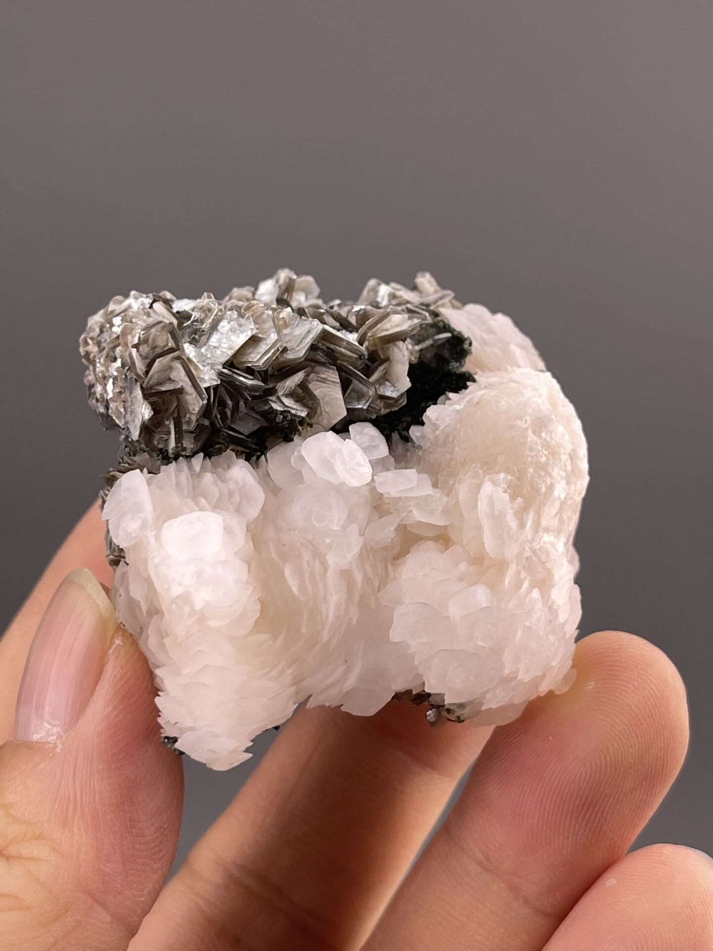 Calcite Crystal Specimen from Xuebaoding Mountain, China – top-down view