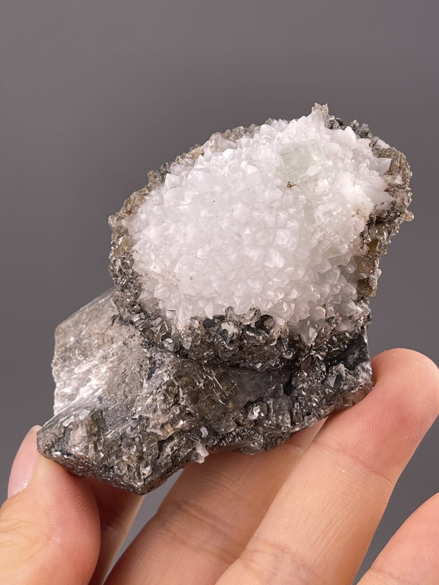 Top view of calcite showing druzy surface pattern