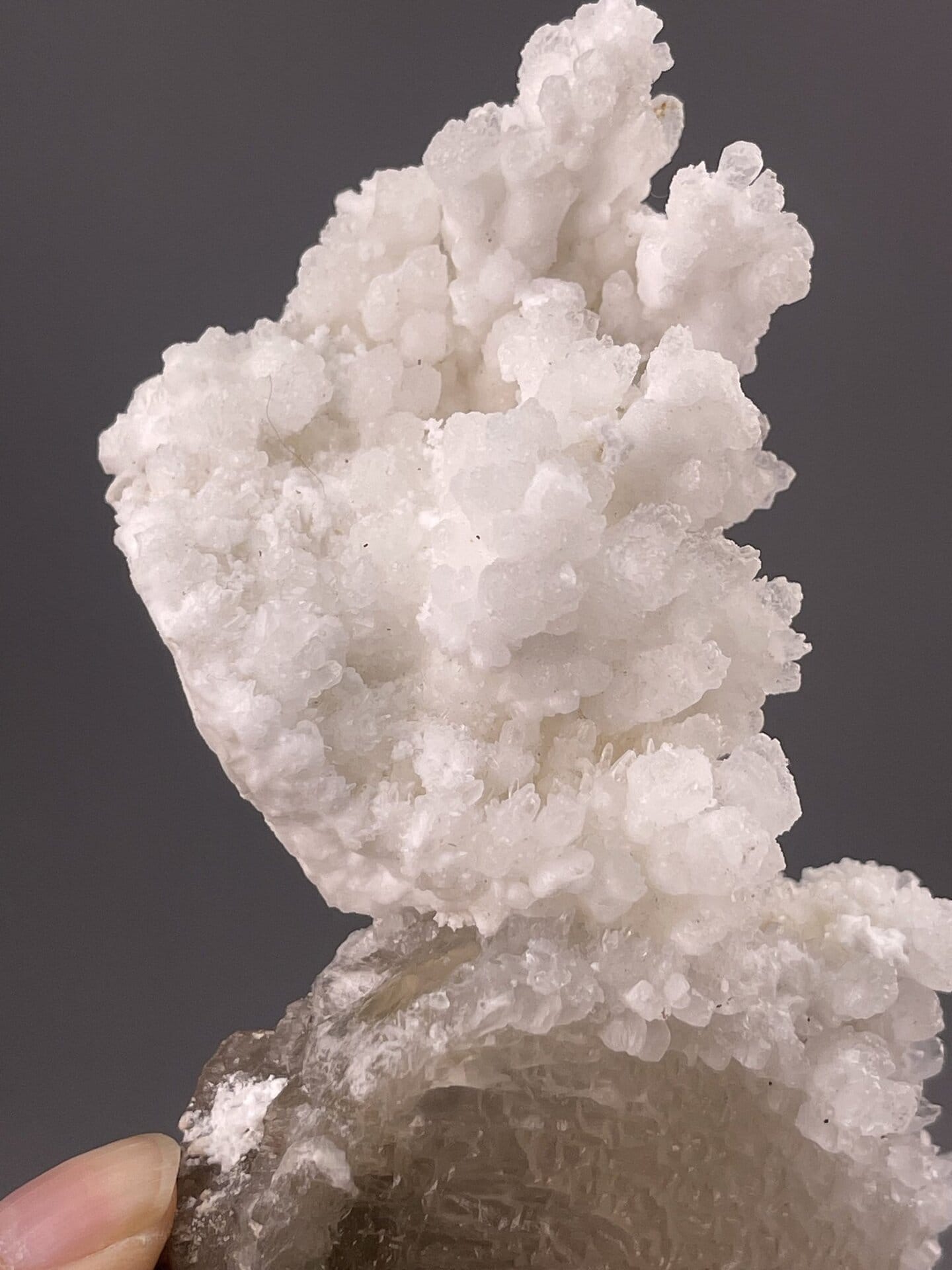 Detail of calcite crystal faces showing natural cleavage and sheen