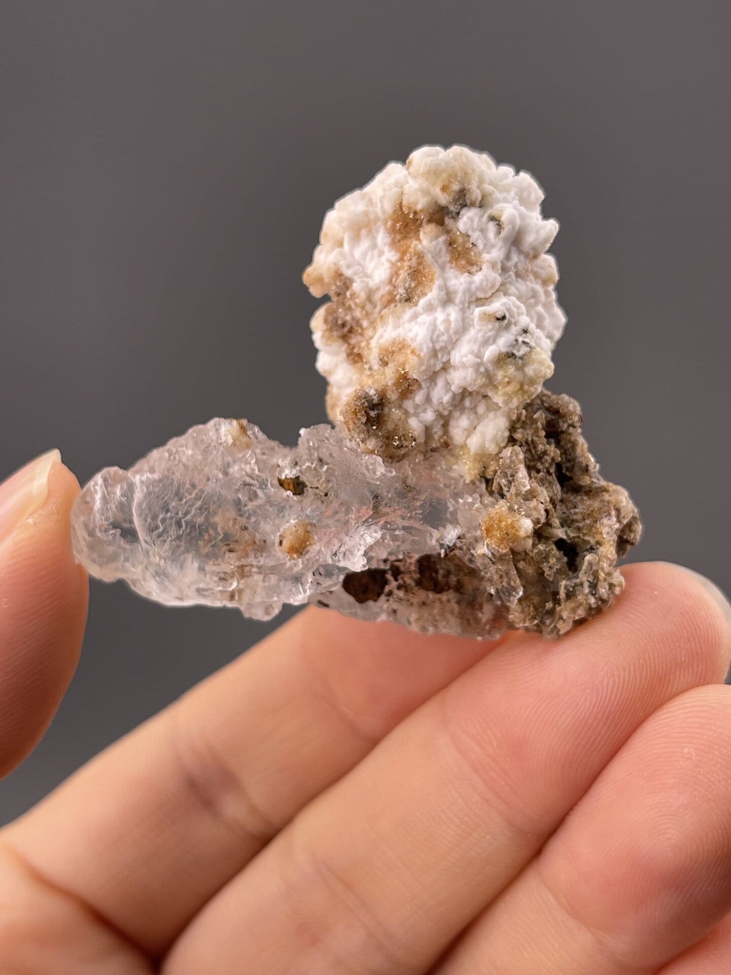 Close-up of gypsum nodules showing silky surface sheen