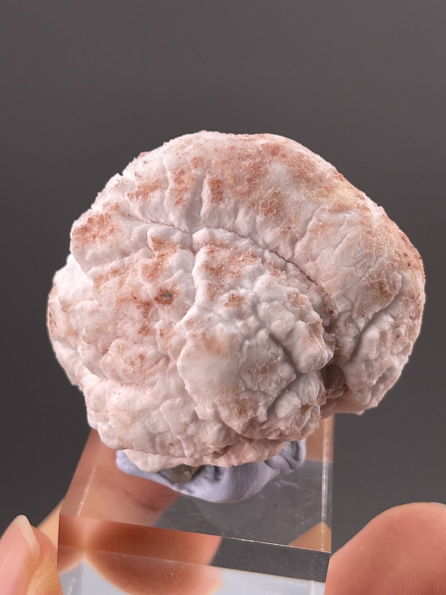 Gypsum Popcorn from Guizhou, China – angled view showing matrix