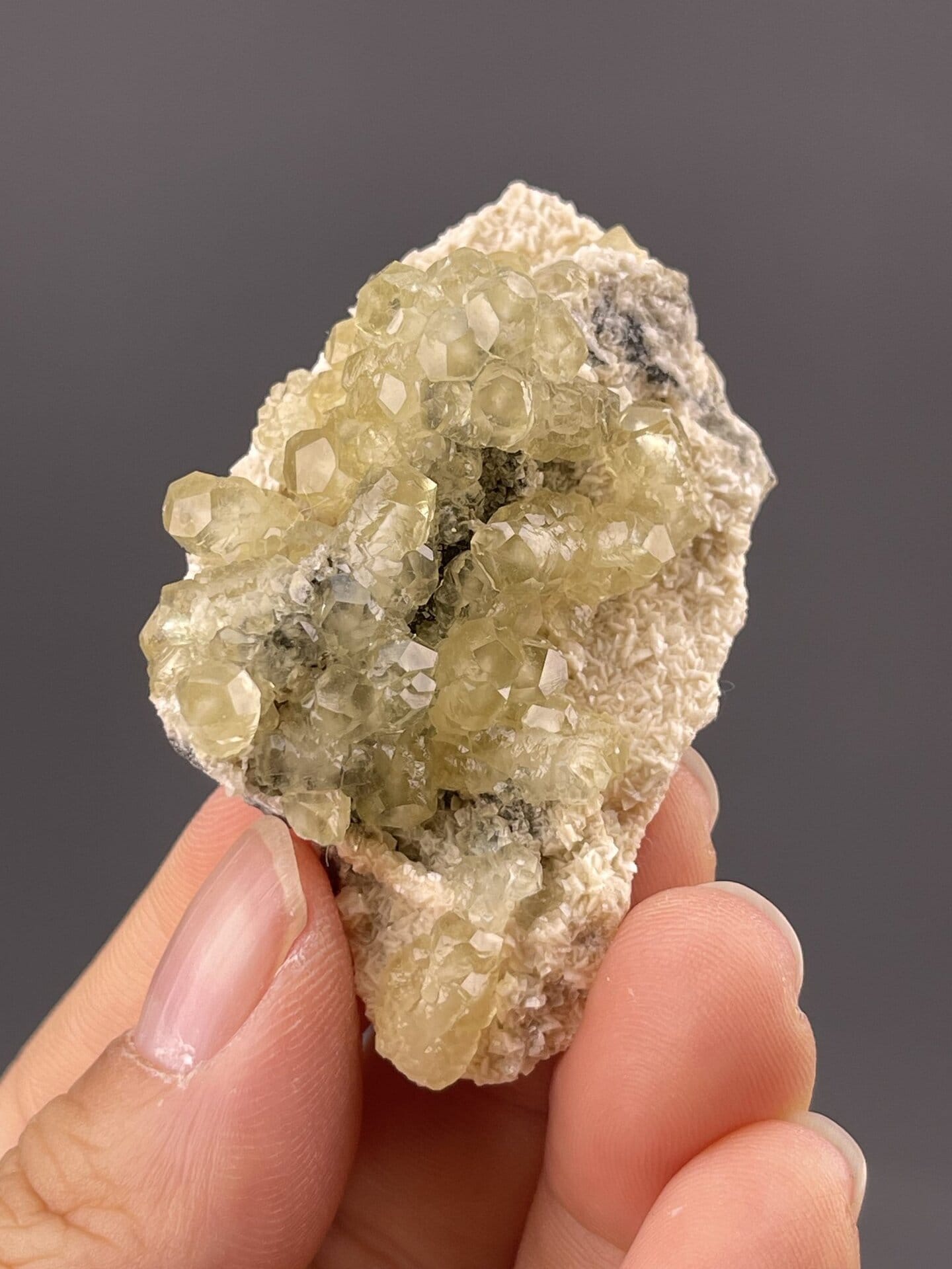 Top view of calcite showing botryoidal surface pattern