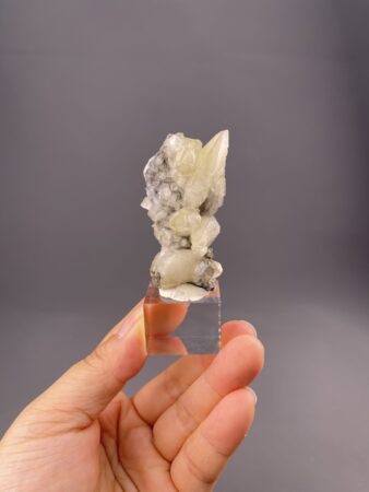 Pale Yellow Calcite Cluster - Quartz Inclusions - Daye Mine, China - Collectible Mineral Specimen