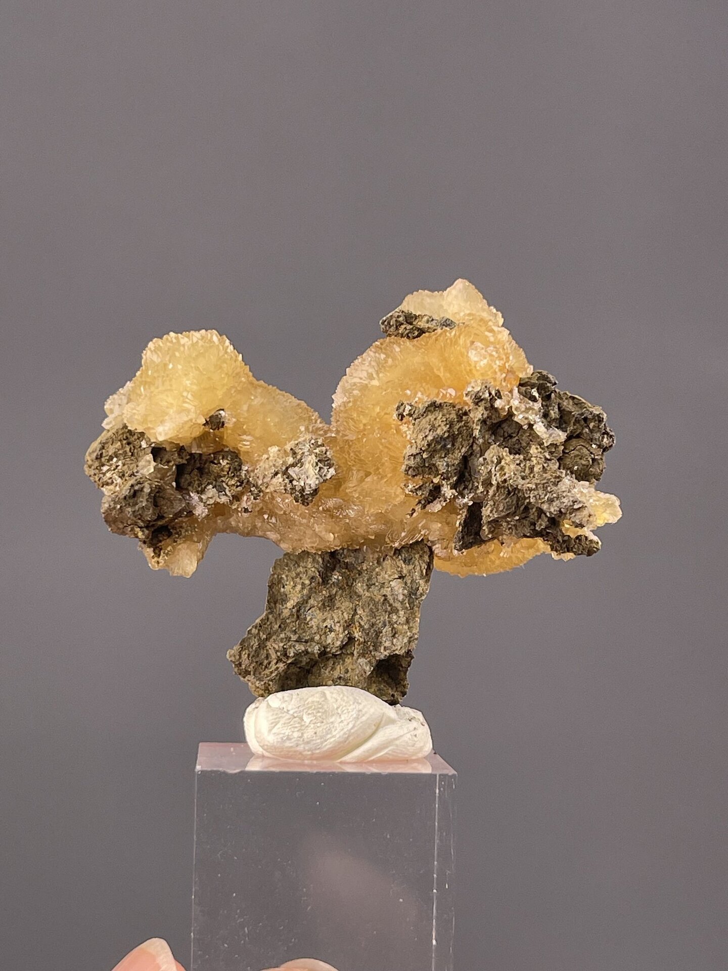 Detail of calcite showing warm yellow-orange colouring