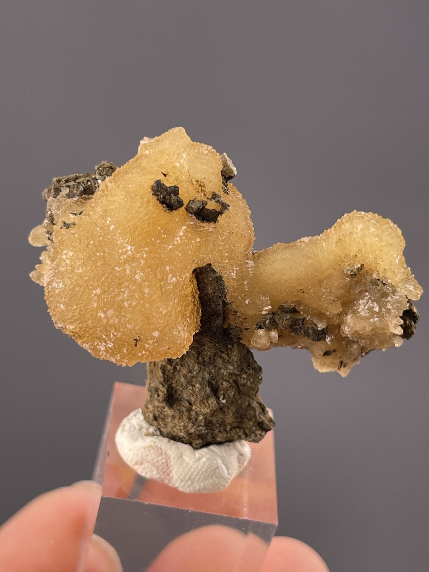Yellow stalactitic calcite from Daye Mine Hubei China, SKU 1119