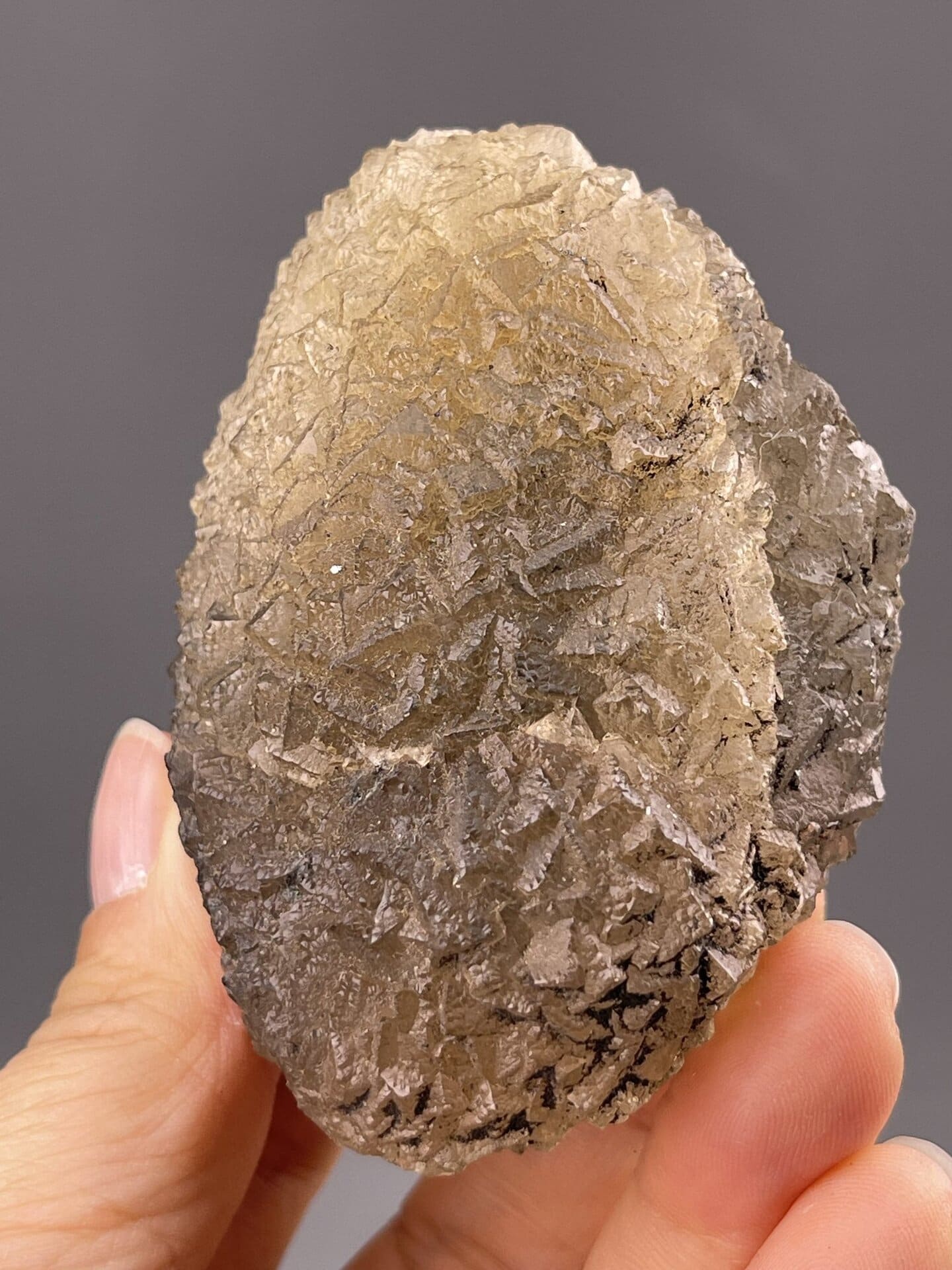 Rounded yellow fluorite showing botryoidal grape-like surface, 6.9 g