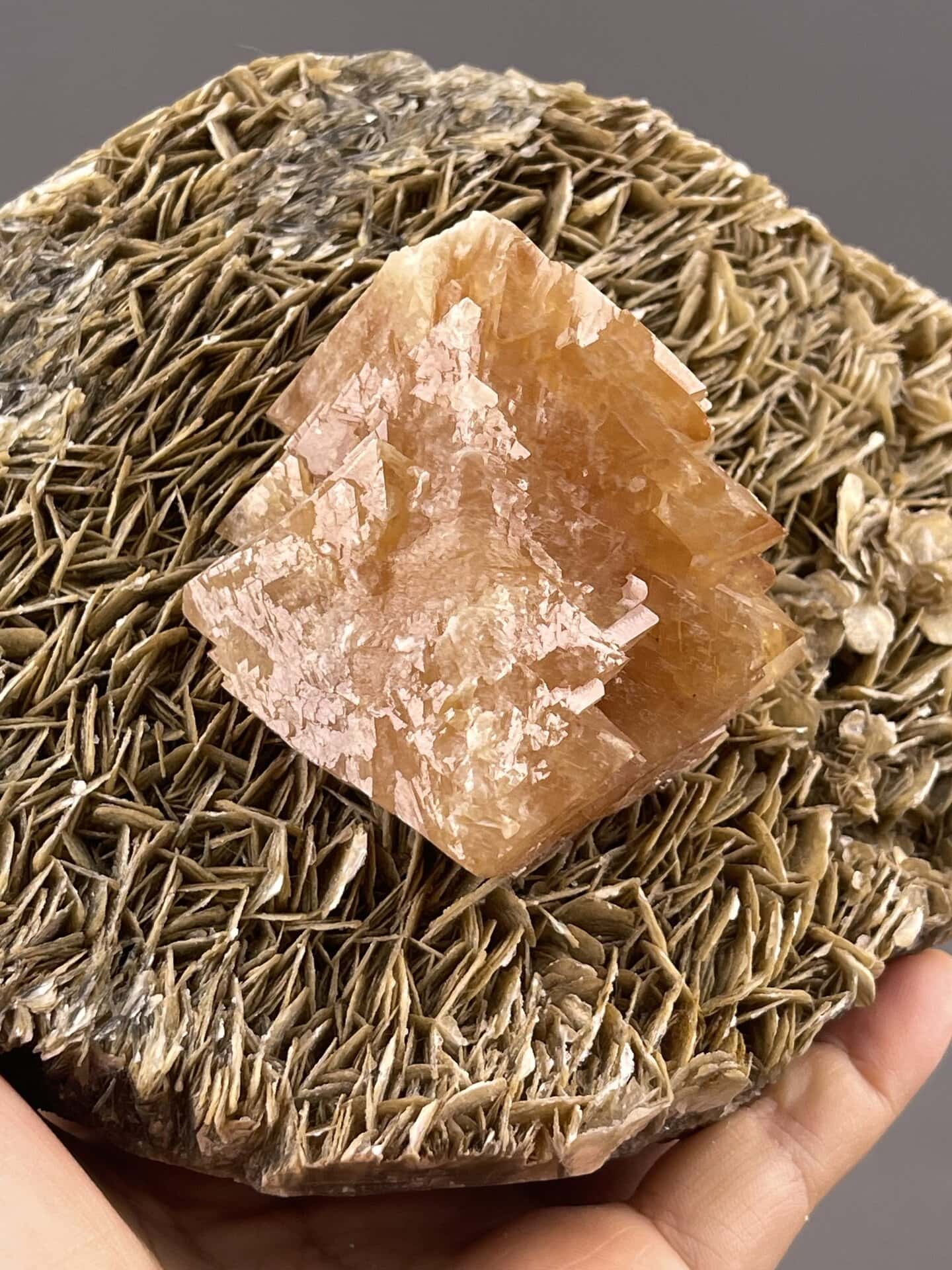 Scheelite Crystal from Xuebaoding Mountain, Sichuan – reverse side