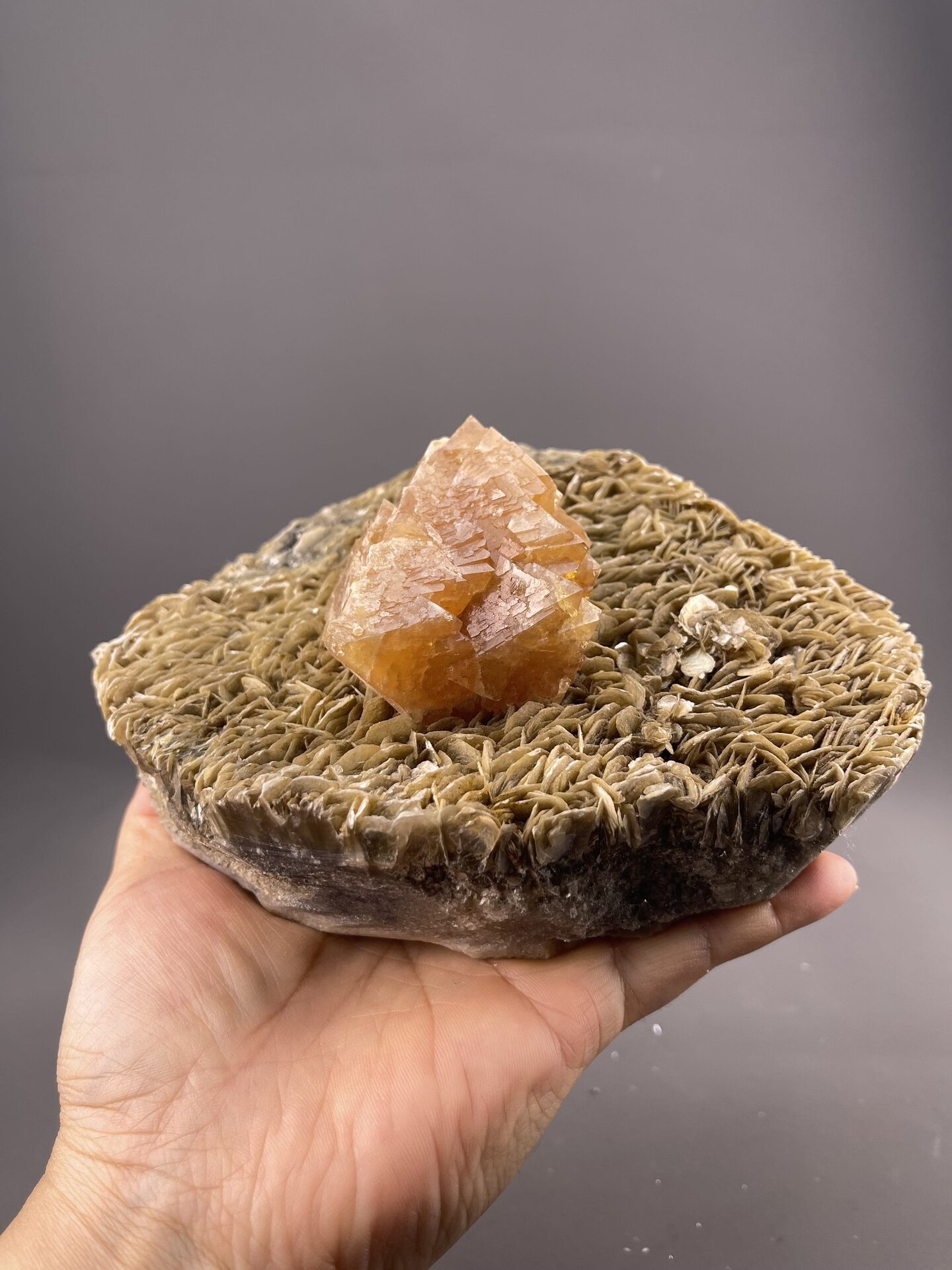 Scheelite Crystal from Xuebaoding Mountain, Sichuan – full specimen against white background