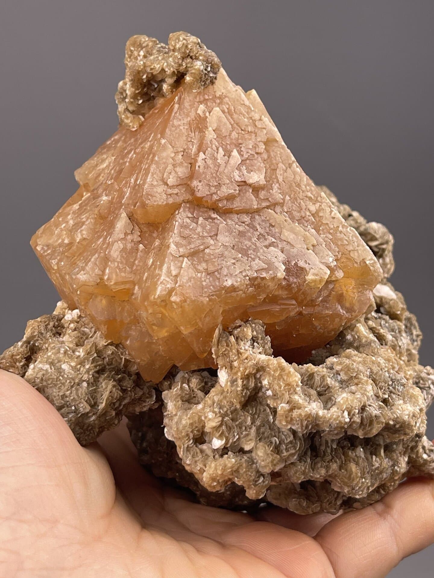 Yellow scheelite octahedral crystal, Xuebaoding Mine, SKU 1153