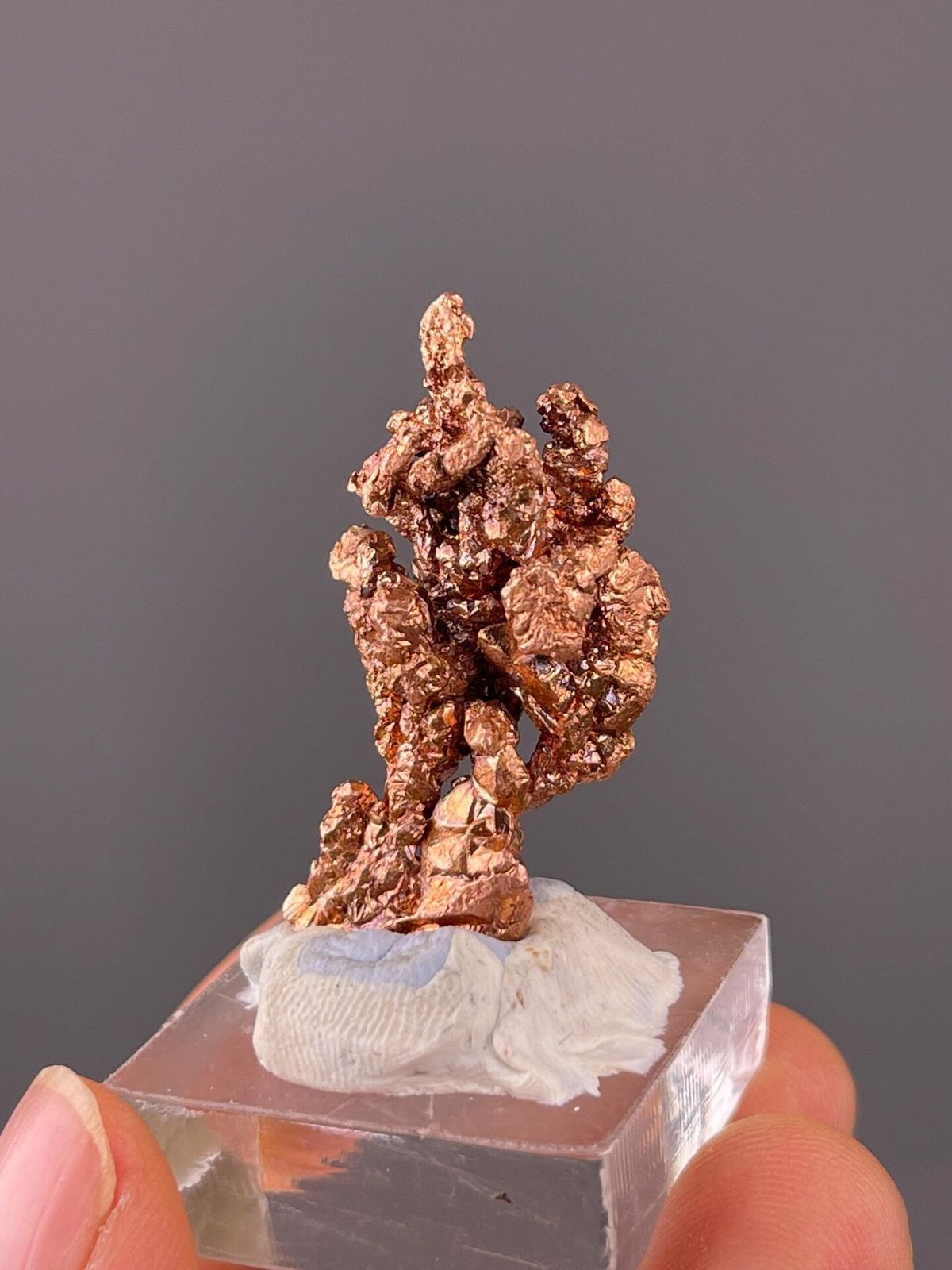 Front view of raw native copper nugget from Jiangxi