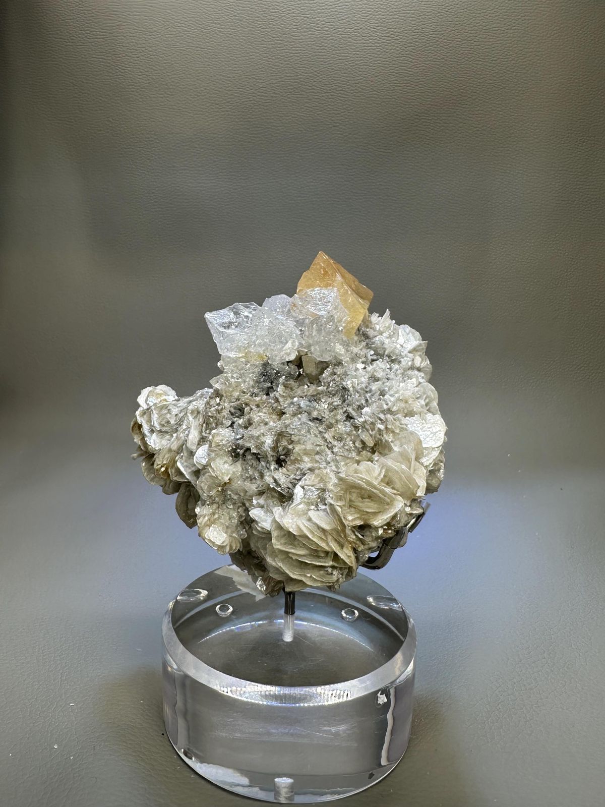 Muscovite Scheelite Etched Aquamarine Crystal - Xuebaoding Sichuan China - Rare Collector Mineral Specimen