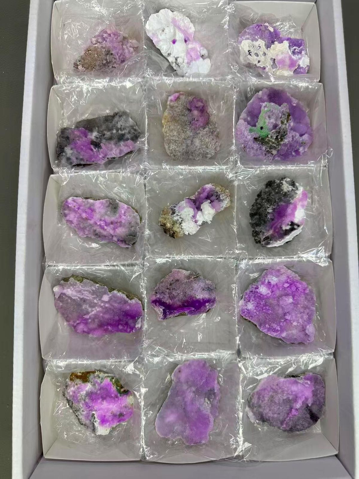 Wholesale Pink Druzy Crystal Bulk Lot Yunnan China - Cobaltocalcite Cluster Specimens Reseller Box - SKU H1033
