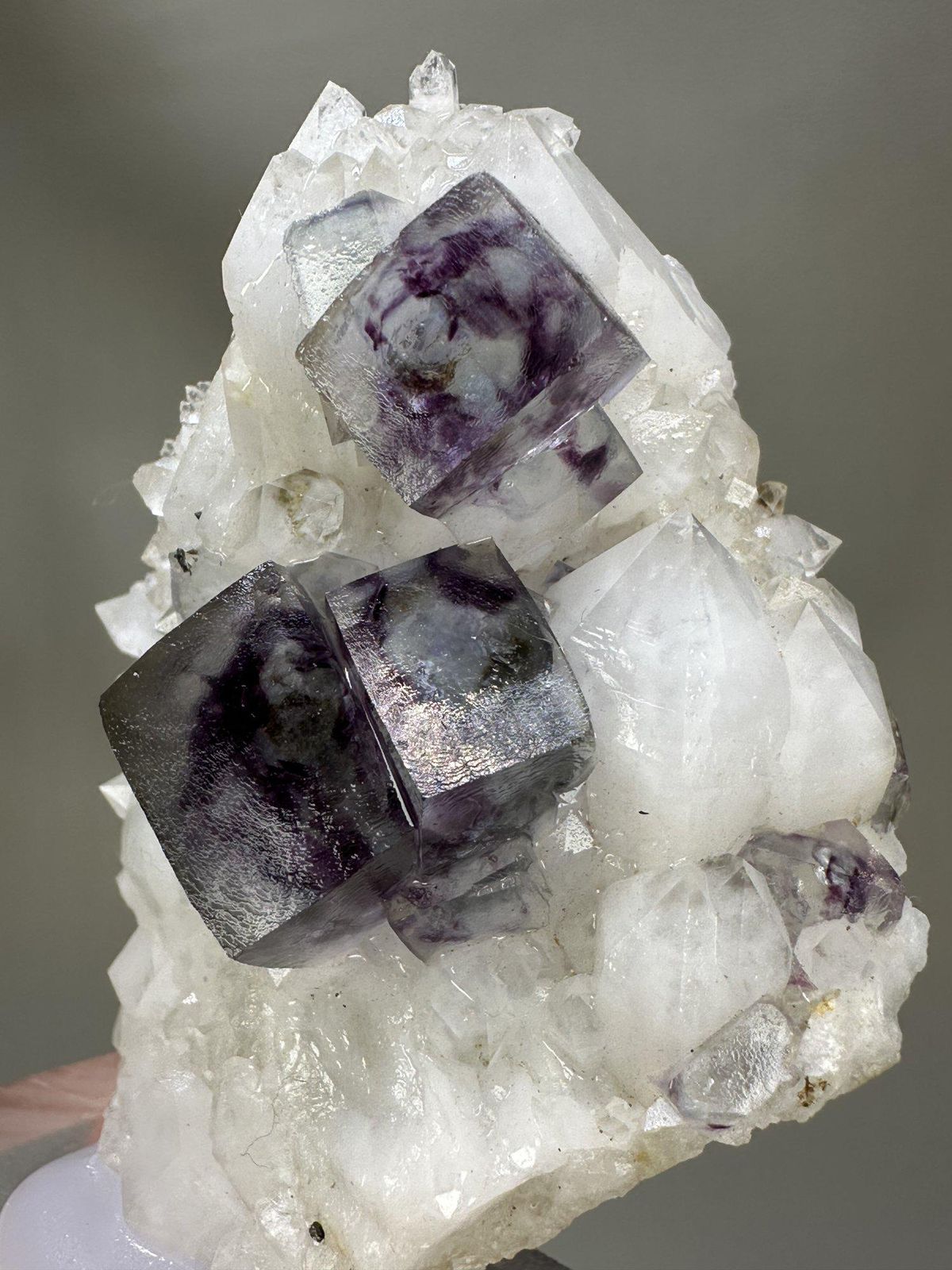 Octahedral Phantom Fluorite | Natural Green Fluorite Octahedron | Yaogangxian China | Mineral Specimen