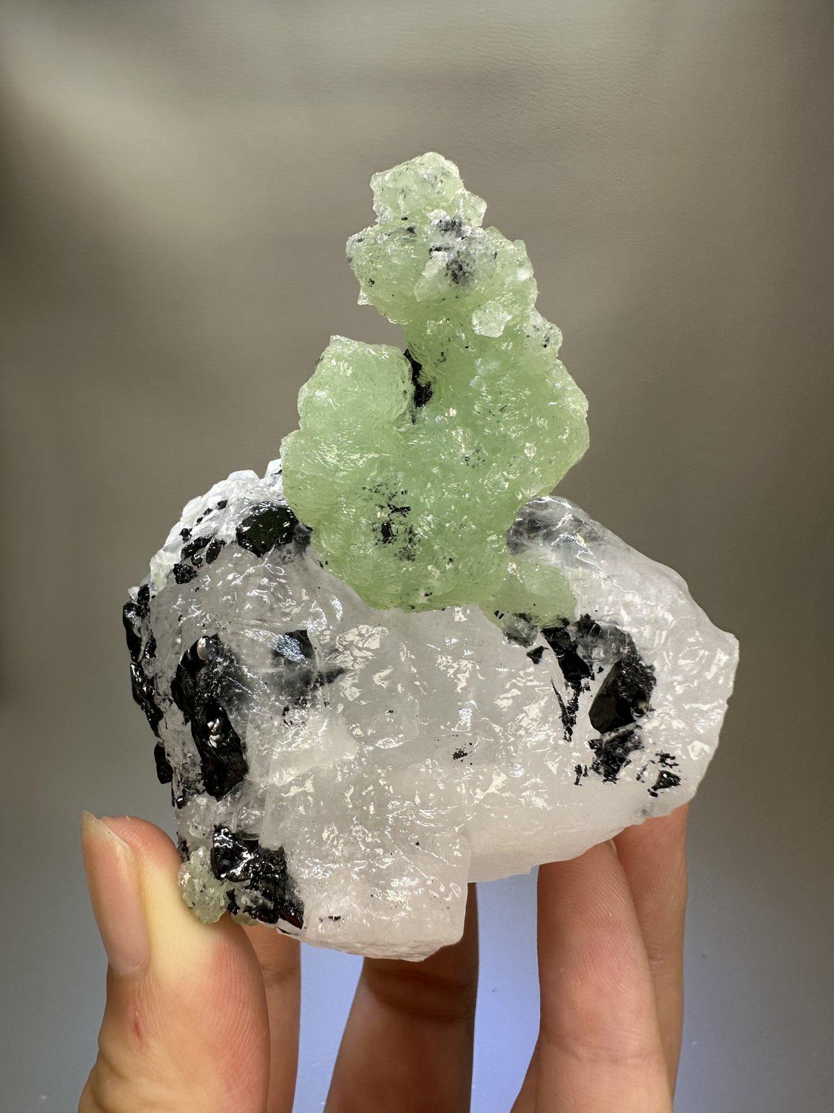 Prehnite Crystal Cluster | Natural Green Botryoidal Prehnite | Sichuan China | Mineral Specimen