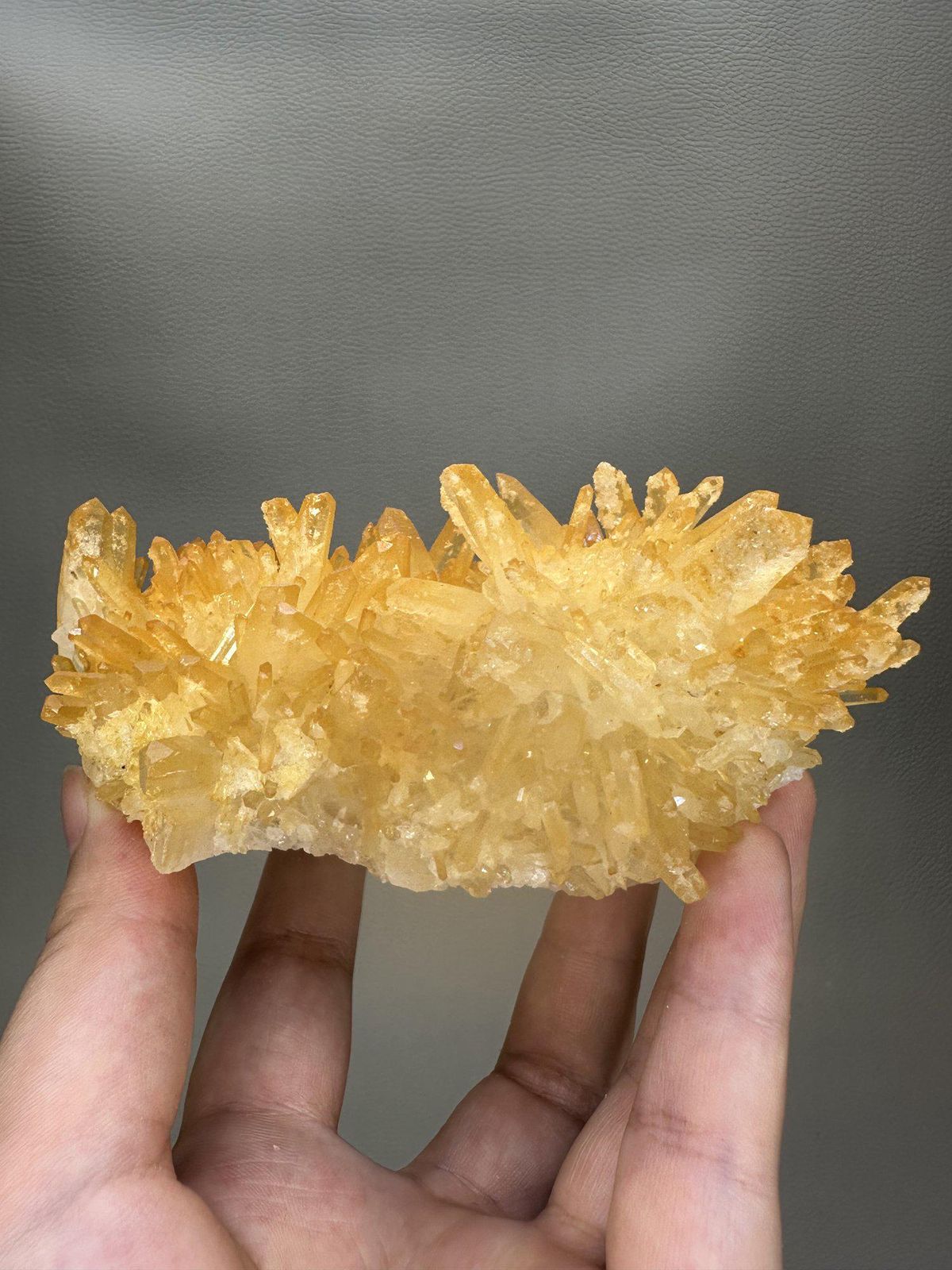 Mango Quartz Crystal Cluster | Natural Golden Orange Quartz | Myanmar Mineral Specimen | Collector Crystal