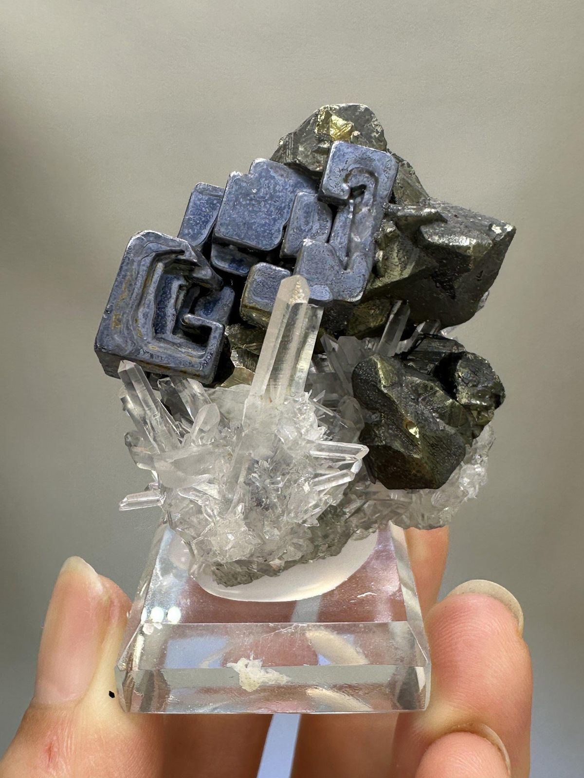 Galena with Quartz Crystal | Natural Metallic Galena | Rare Collector Mineral Specimen