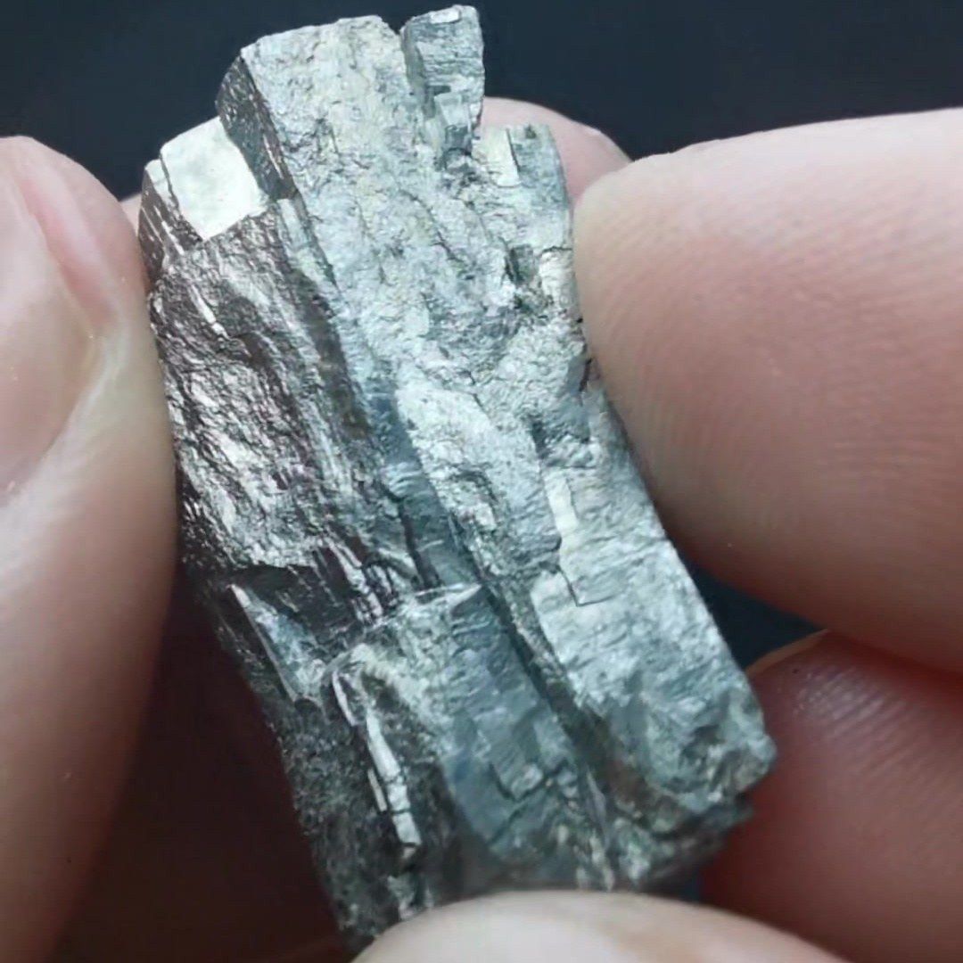 Columnar Silver Metallic Mineral Crystal Cluster, natural mineral specimen, photo 1 of 4