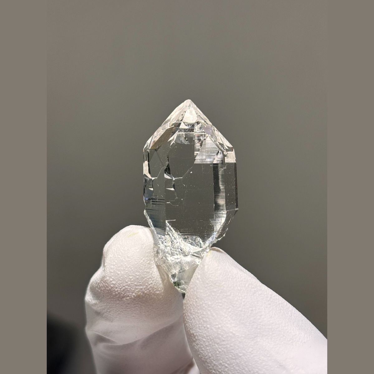 Clear Himalayan quartz point from India — complete view