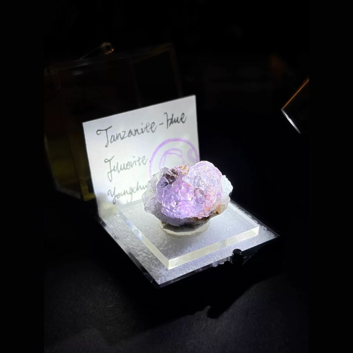 Blue-violet tanzanite fluorite — complete view