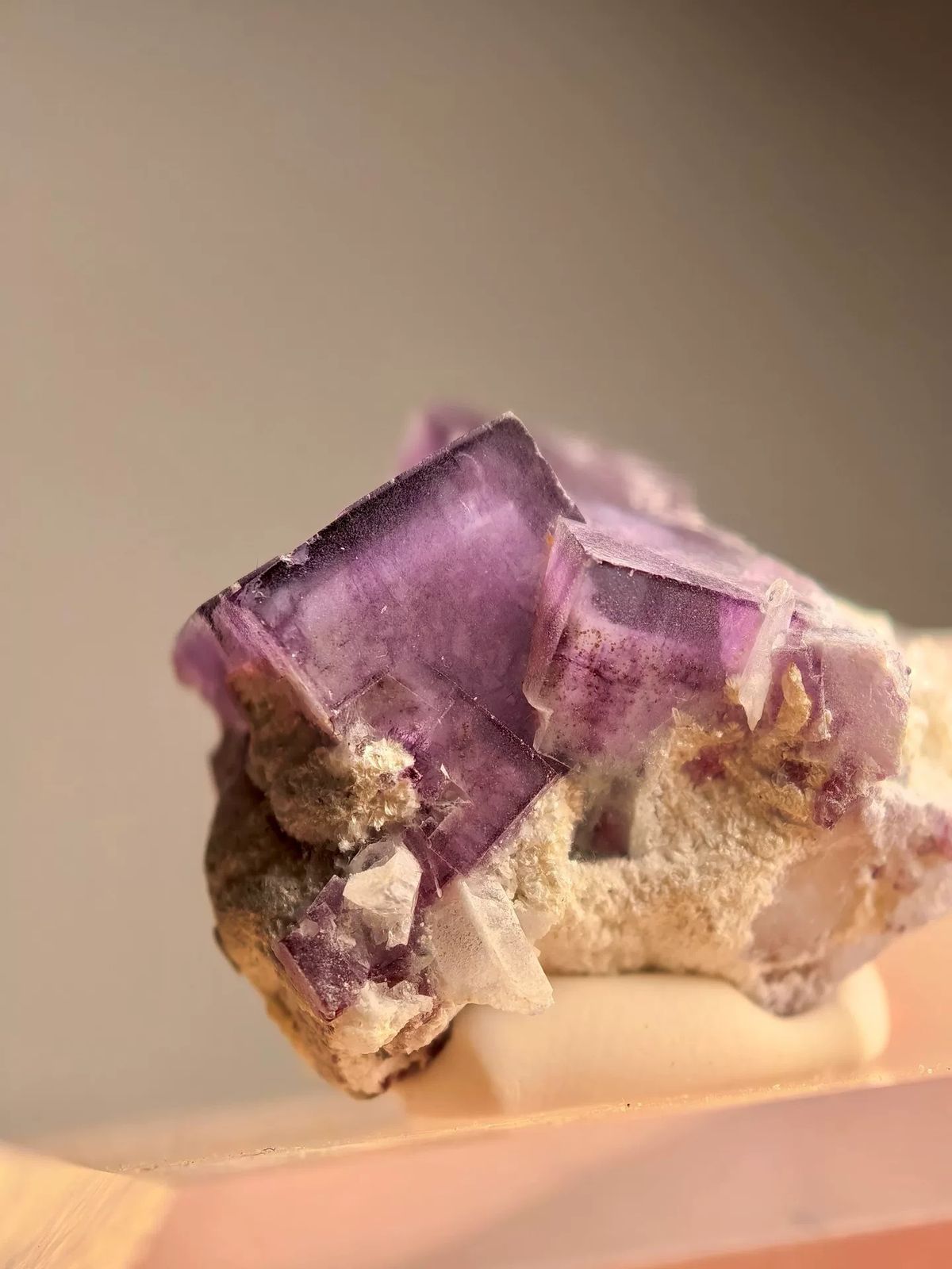 Porcelain Purple Fluorite Cluster — Yaogangxian — individual mineral specimen view 1
