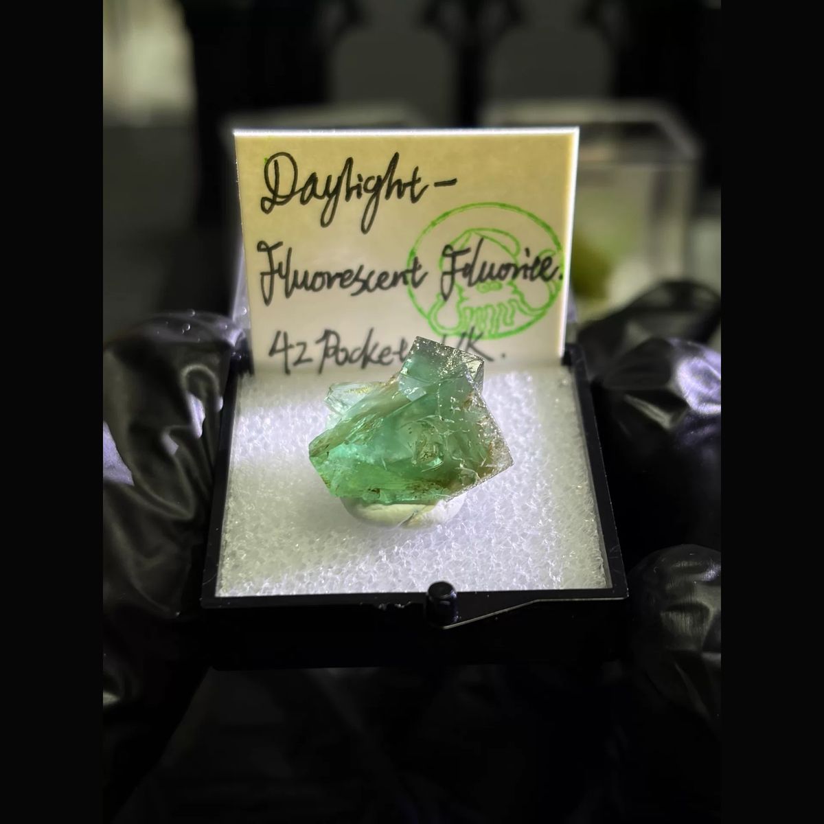 Green fluorite from the 42 Pocket, UK — complete view