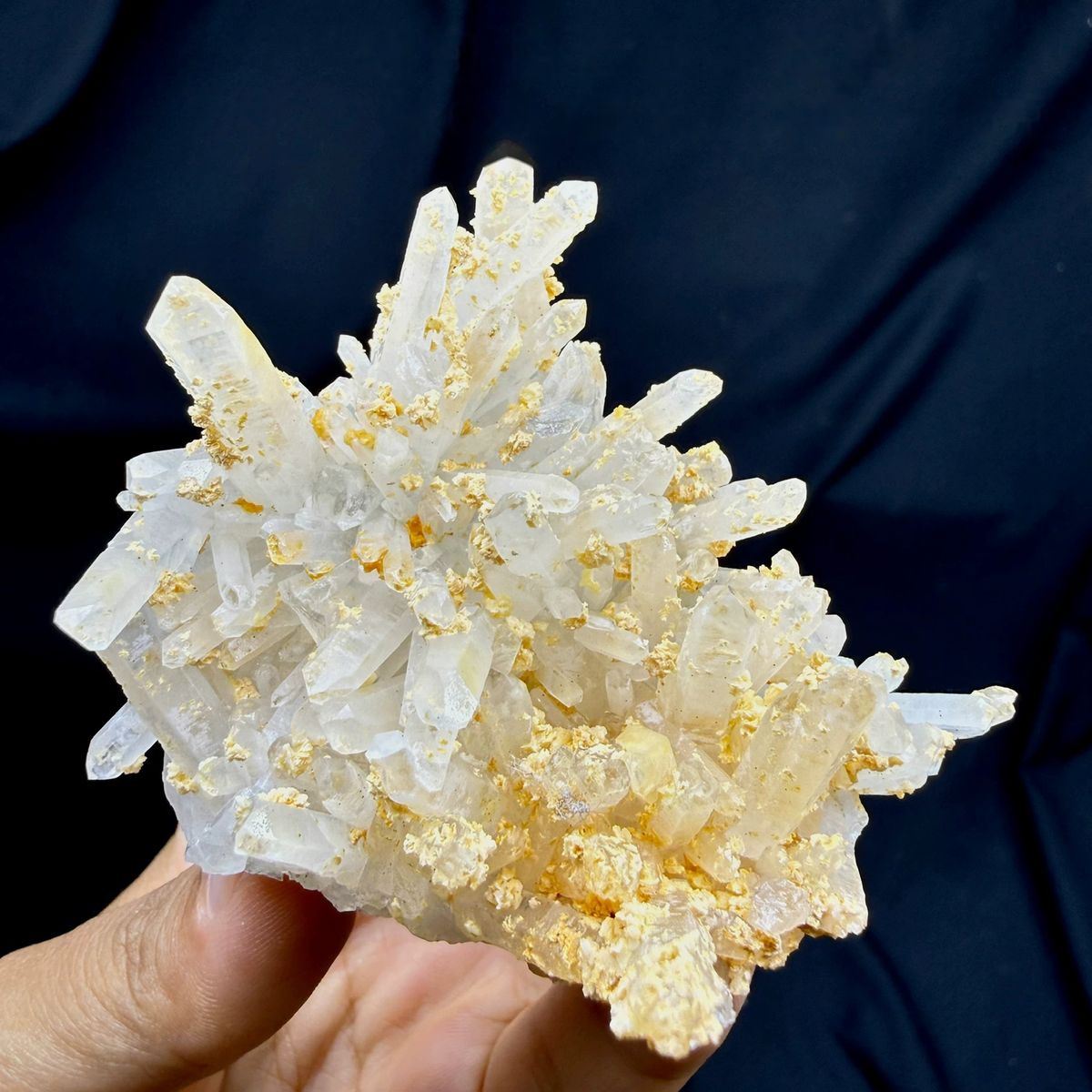 Clear quartz crystal cluster with dolomite from China, natural mineral specimen, photo 1 of 5
