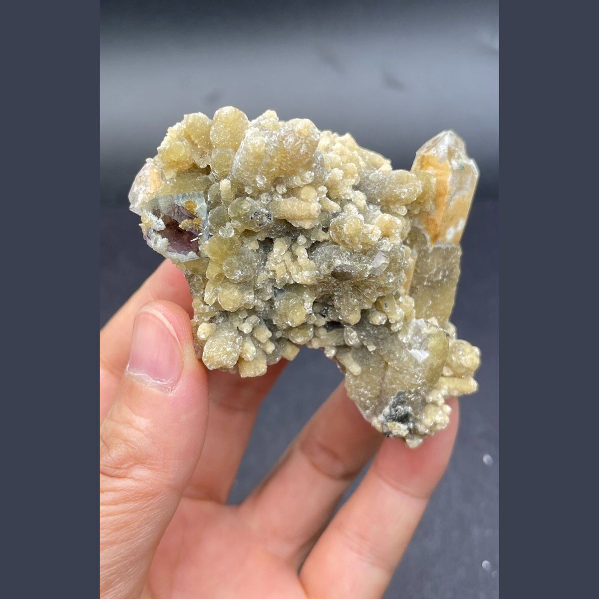 Quartz crystals with mica and fluorite from Inner Mongolia, China, natural mineral specimen, photo 1 of 6