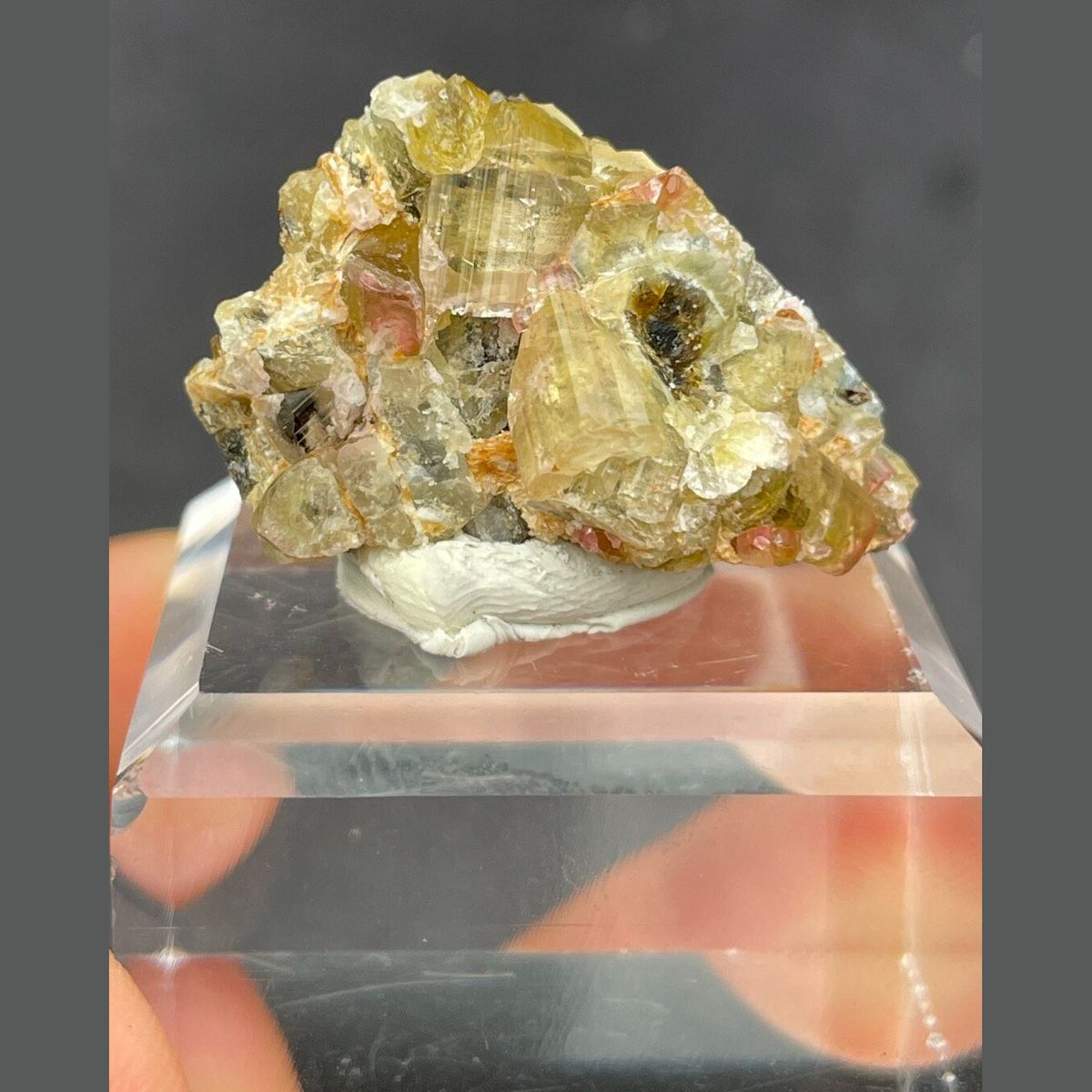 Color-zoned tourmaline crystals on matrix from China, natural mineral specimen, photo 1 of 6