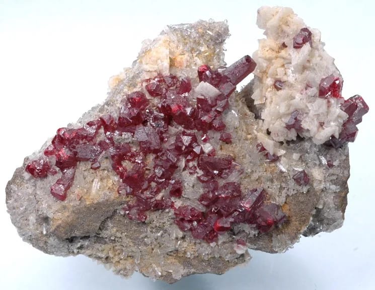 Cinnabar on dolomite from the Wanshan district, Tongren, Guizhou, China