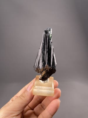 Metallic hematite crystals from Minas Gerais, Brazil, elongated form