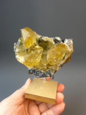 Yellow calcite crystal specimen from Hunan, China