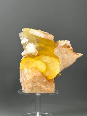 Rare yellow potato-shaped calcite cluster from China