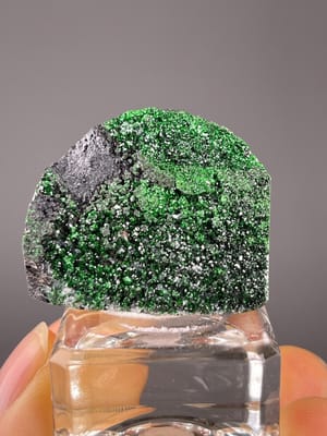 Green grossular garnet crystal cluster from Tanzania