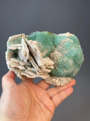 Large green fluorite stepped sphere cluster from Hunan, China