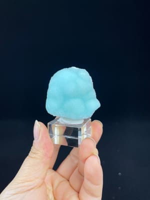 Sky-blue aragonite needle cluster from Yunnan, China