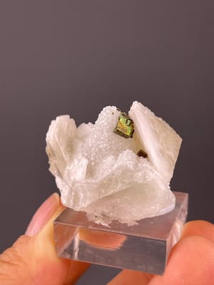 Pyrite quartz fluorite crystal Fujian China front view