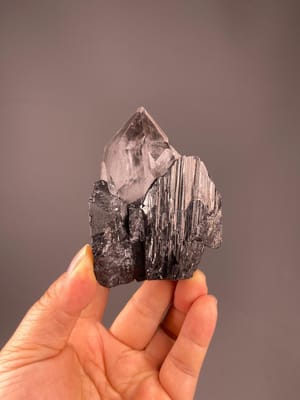 Cassiterite and quartz cluster from Yaogangxian Mine, China
