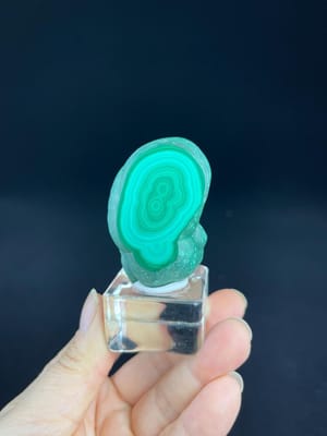 Malachite polished and raw surfaces from Republic of Congo