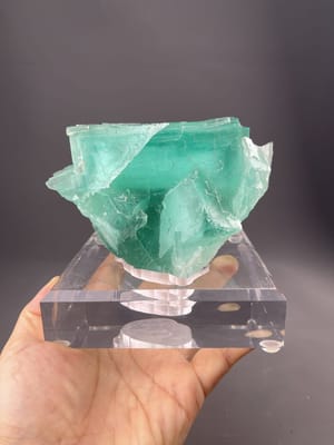 Pale mint-green fluorite cubic crystal cluster, Yaogangxian Mine, Hunan, China