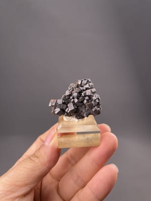Deep red vanadinite crystal cluster from Mibladen Mining District, Morocco