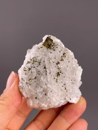 Calcite with Scattered Metallic Crystals | Longyan, Fujian, China