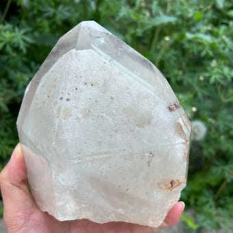Milky White Phantom Quartz Point with Phantom Pyramid 15 cm
