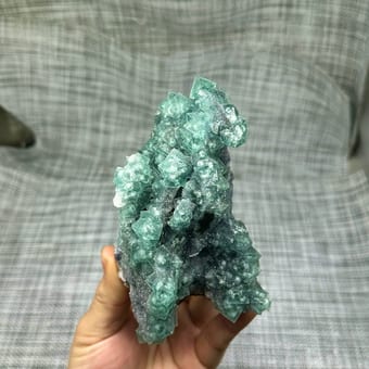 Green Snowflake Fluorite with Quartz — Fujian, China