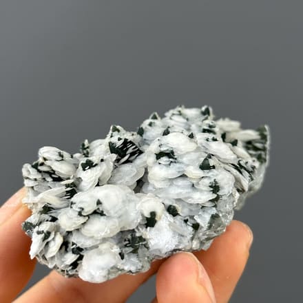 Calcite with screw-growth green quartz from Inner Mongolia China