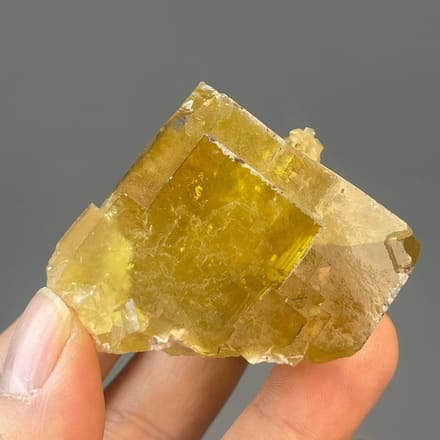 Yellow fluorite cubic crystal from Beijing region, China