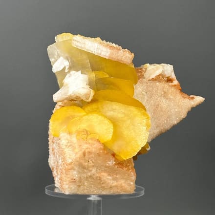 Rare yellow potato-shaped calcite cluster from China