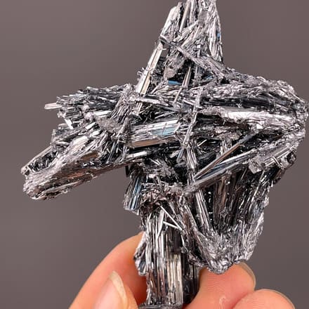 Dramatic acicular stibnite crystal cluster from Hunan, China