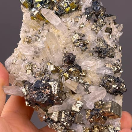 Classic cubic pyrite crystals from Navajún, La Rioja, Spain
